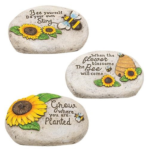 Bee Inspirational Cement Garden Stone 3 Asstd. (Pack of 4)