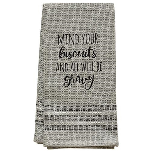 Mind Your Biscuits Dish Towel 20x28  (Pack of 4)