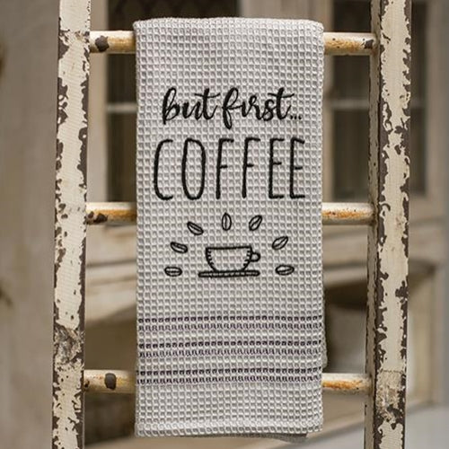 But First...Coffee Dish Towel  (Pack of 4)