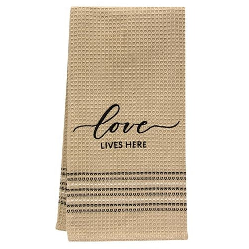 Love Lives Here Dish Towel  (Pack of 4)