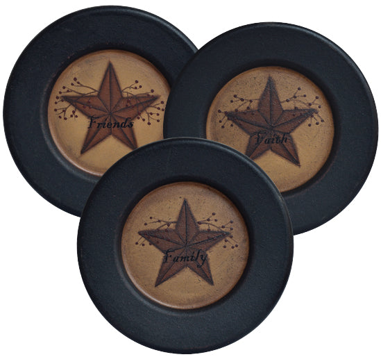 Faith Family Friends Star Plate 3 Asstd. (Pack of 4)