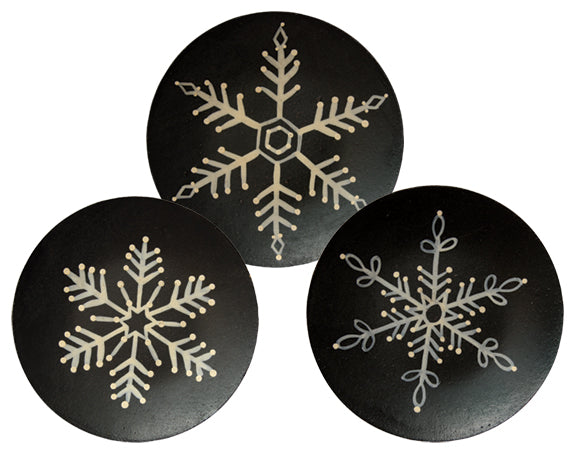 Snowflake Plate 3 Asstd. (Pack of 4)