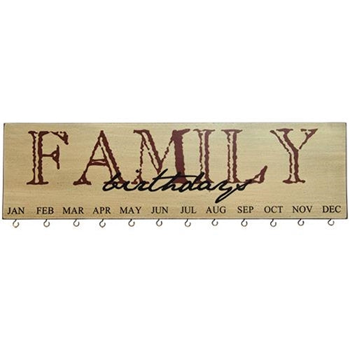Family Birthday Calendar - Assorted