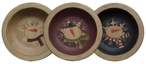 Snowman Snowflake Bowl 3 Asstd.  (Pack of 4)