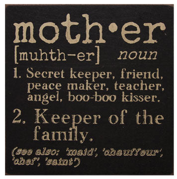 Mother Definition Sign  (Pack of 4)