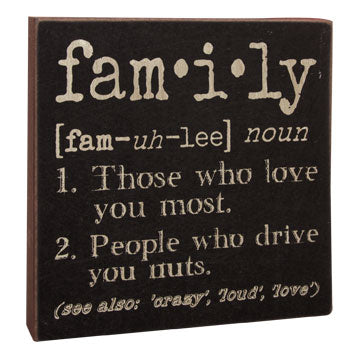 Family Definition Sign (Pack of 4)