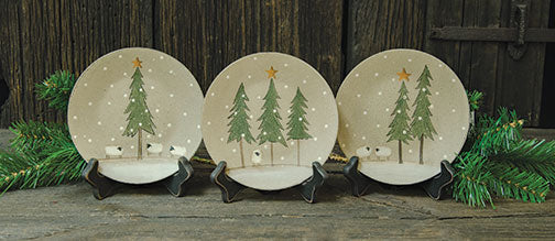 Winter Sheep Plate 3 Asstd.  (Pack of 4)