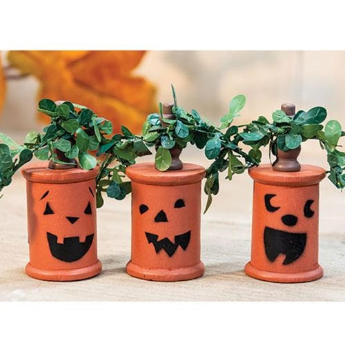 Jack O Lantern Wooden Spool 3 asstd.  (Pack of 4)