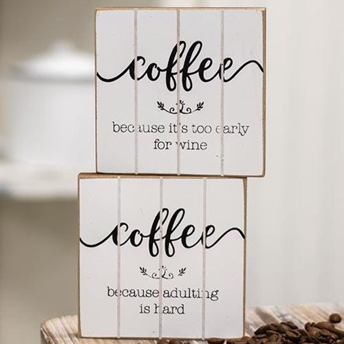 Coffee Adulting Is Hard Block 2 asstd. (Pack of 4)