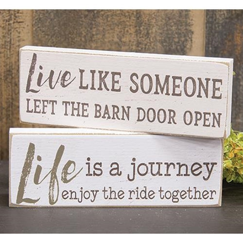 Life Is A Journey Rectangle Block 2 asstd. (Pack of 4)