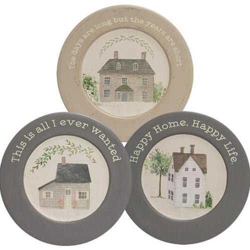 Happy Home Happy Life Plate 3 asstd.  (Pack of 4)