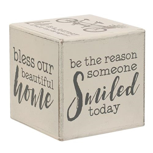 Bless Our Beautiful Home Six-Sided Block (Pack of 4)