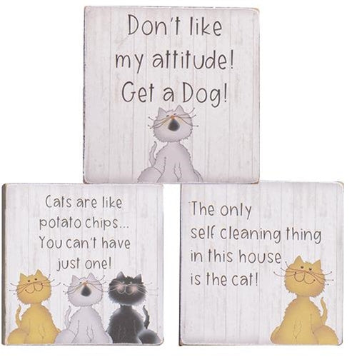 Cat Attitude Block 3 asstd. (Pack of 4)