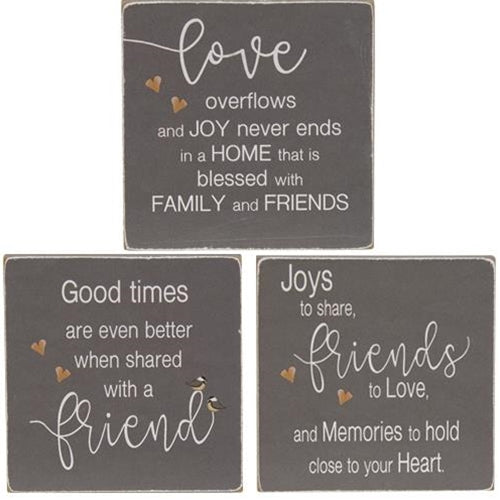 Joys to Share Square Block 3 asstd.  (Pack of 4)