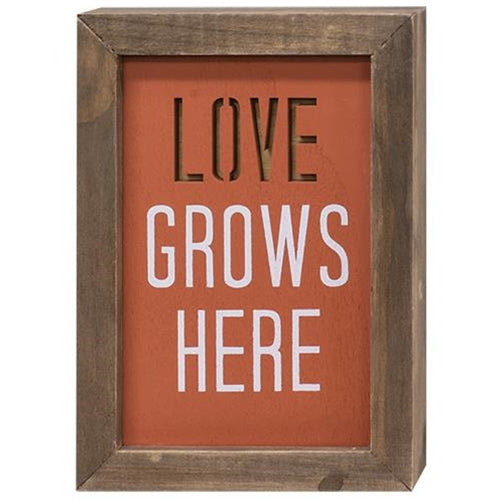 Love Grows Here Framed Cutout Sign (Pack of 4)