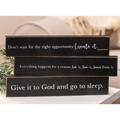 Give It To God Wooden Block 3 asstd.  (Pack of 4)