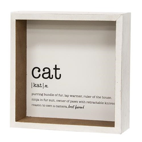 Cat Definition Shadowbox Sign  (Pack of 4)