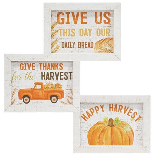 Give Thanks for the Harvest Easel Sign 3 Asstd. (Pack of 4)