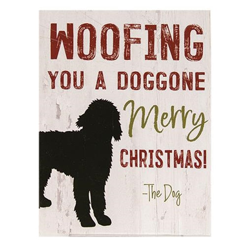 The Dog Christmas Box Sign 3 Asstd.  (Pack of 4)