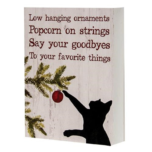 The Cat Christmas Box Sign 3 Asstd. (Pack of 4)