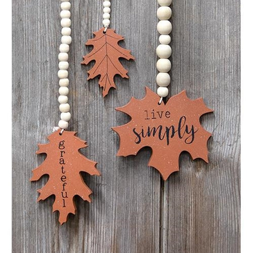3/Set Beaded Fall Leaves  (Pack of 4)