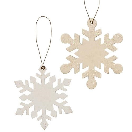 Wood Snowflake Ornament 2 Asstd. (Pack of 4)