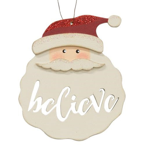 Santa Believe Ornament  (Pack of 4)