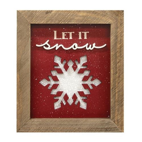 Let it Snow Framed Sign  (Pack of 4)
