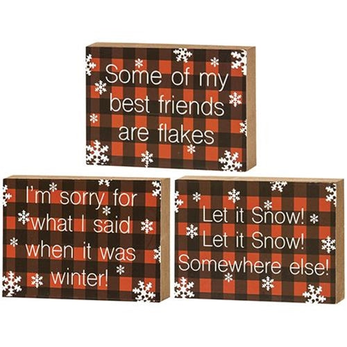Snowflake Block 3 Asstd. (Pack of 4)