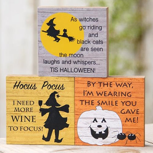 Hocus Pocus Halloween Block 3 Asstd. (Pack of 4)