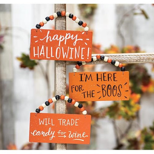 Happy Hallowine Ornament 3 Asstd. (Pack of 4)
