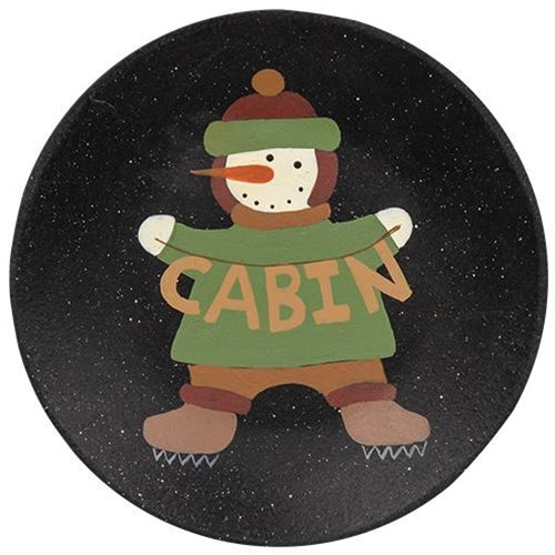 Lodge and Cabin Snowman Plate 2 Asstd. (Pack of 4)