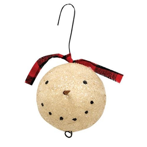 Primitive Large Snowman Head Ornament  (Pack of 4)