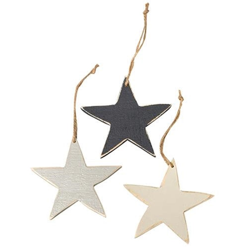 3/Set Medium Wooden Star Ornaments  (Pack of 4)