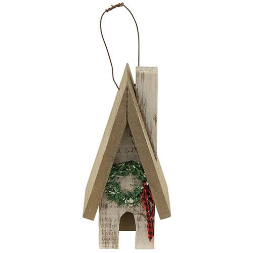 Primitive Town House w/ Wreath (Pack of 4)