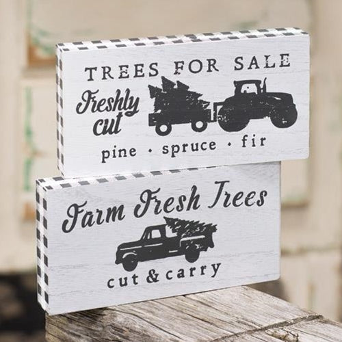 Farm Fresh Tree Block 2 Asstd.  (Pack of 4)