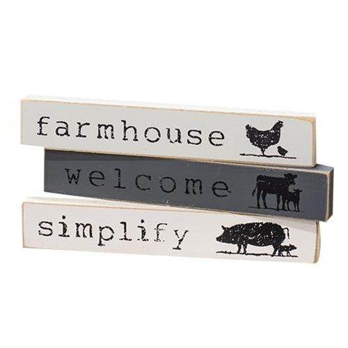 Farmhouse Animals Mini Stick 3 Asstd. (Pack of 4)