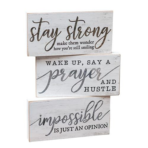 Stay Strong Block 3 Asstd. (Pack of 4)