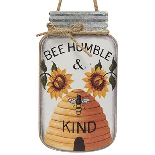 Bee Humble & Kind Mason Jar Sign (Pack of 4)