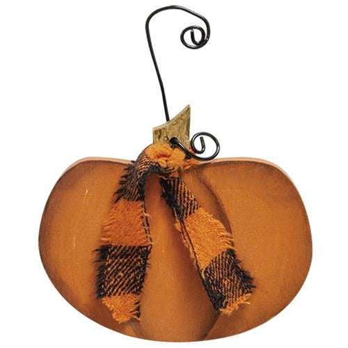 Short Pumpkin Ornament w/Ribbon (Pack of 4)