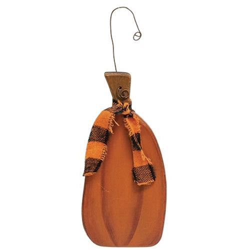 Tall Pumpkin Ornament w/Ribbon (Pack of 4)
