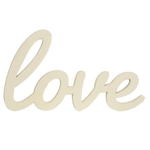 Hanging Ivory Script Love Sign (Pack of 4)