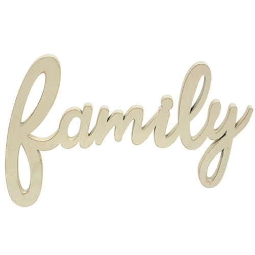Hanging Ivory Script Family Sign (Pack of 4)