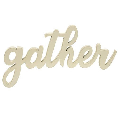 Hanging Ivory Script Gather Sign (Pack of 4)