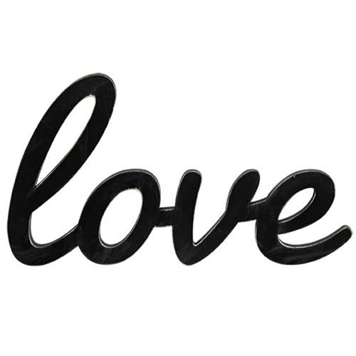 Hanging Black Script Love Sign (Pack of 4)