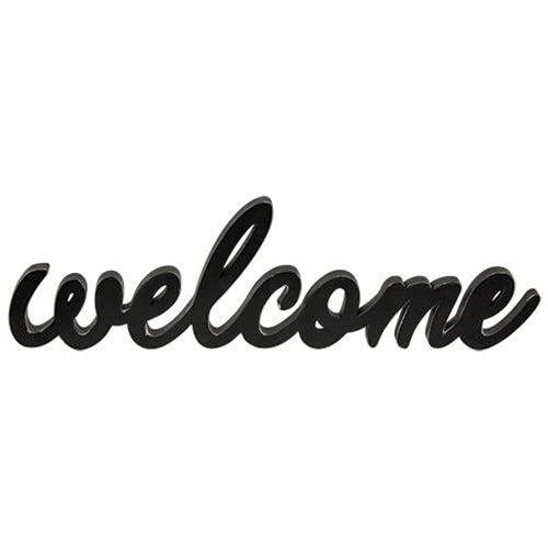Hanging Black Script Welcome Sign (Pack of 4)