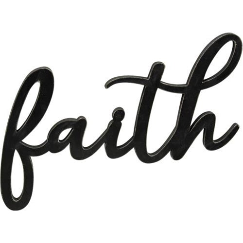 Hanging Black Script Faith Sign (Pack of 4)