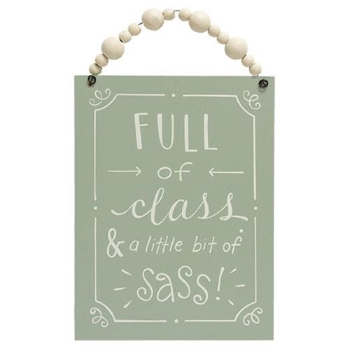 Full of Class & Sass Beaded Sign (Pack of 4)