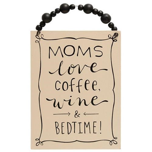 Moms Love Coffee Beaded Sign (Pack of 4)