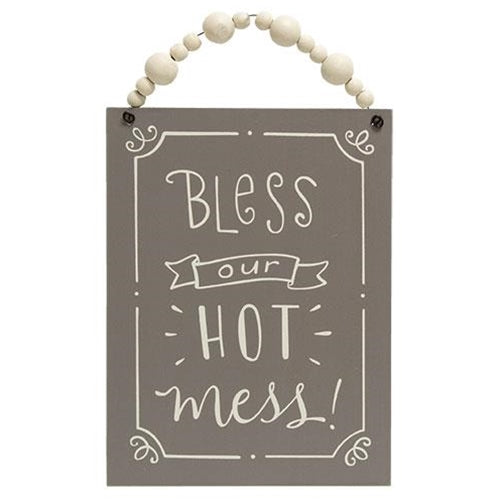Bless Our Hot Mess Beaded Sign (Pack of 4)